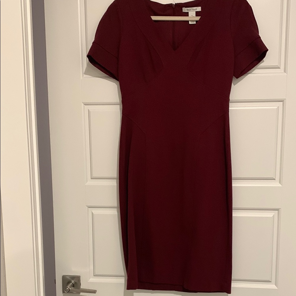 White House Black Market Red V-Neck Sheath Dress